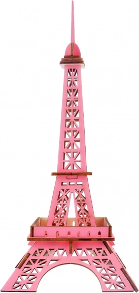 Holz-3D-Puzzle Eiffelturm rosa