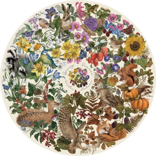Rundes Puzzle Jahreszeiten in der Natur 500 Teile GIBSONS