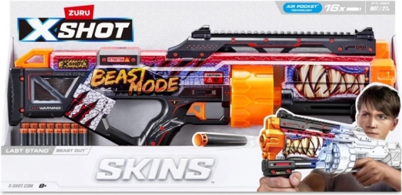 X-Shot Skins Last Stand Beast Mode – Kinder-Schaumstoffblaster (16 Pfeile)