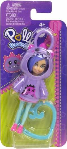 Polly Pocket Dino-Schlüsselanhänger Mini-Puppe