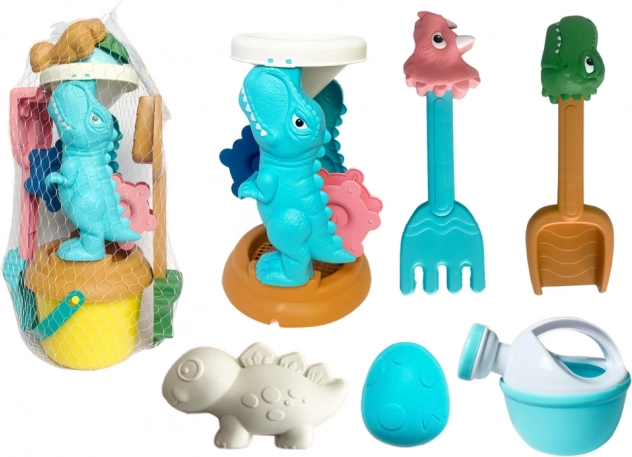 Kindersand-Set mit Dino-Sandmühle, Eimer und Förmchen