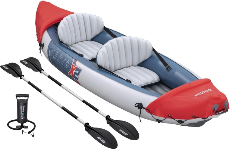 Alles im Set: 2 Paddel und Handpumpe