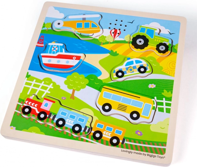 Holzpuzzle mit Geräuschen - Verkehrsmittel