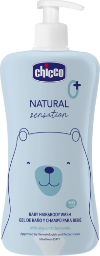 Chicco Natural Sensation Shampoo für Haare und Körper mit Aloe und Kamille 500 ml