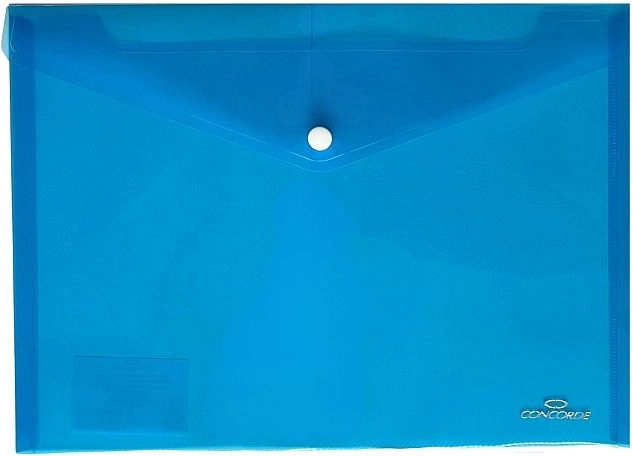 CONCORDE Aktenhüllen mit Druckknopf A4 – transparentes Blau