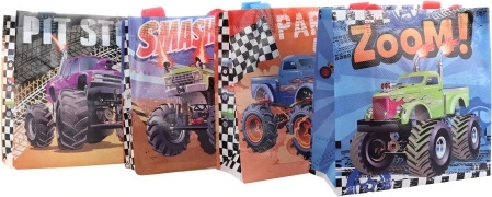 Geschenktasche MONSTER TRUCK aus Kunststoff 20 × 20 × 9 cm