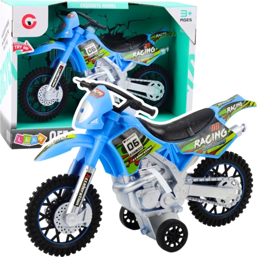 Off-Road Motorrad Blau mit Licht- und Soundeffekten
