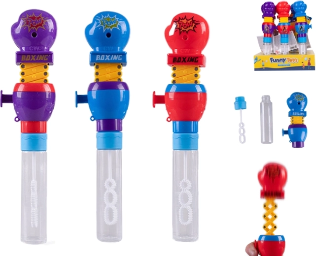 Seifenblasen mit Aufzieh-Boxhandschuh für Kinder