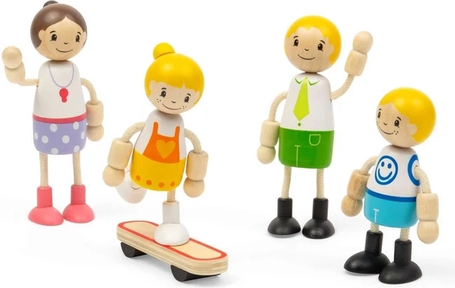Familien-Set mit 4 Figuren inklusive Skateboard
