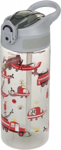 Tritan-Trinkflasche mit Strohhalm Rettungsfahrzeuge 500 ml