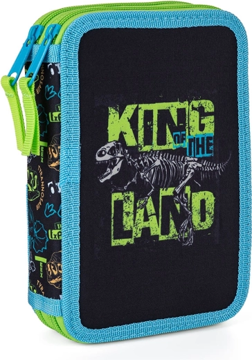 Premium Schul-Etui mit zwei Ebenen Dinosaurier