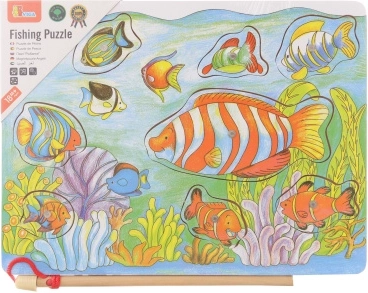 Holzpuzzle mit Magnet – Fischchen