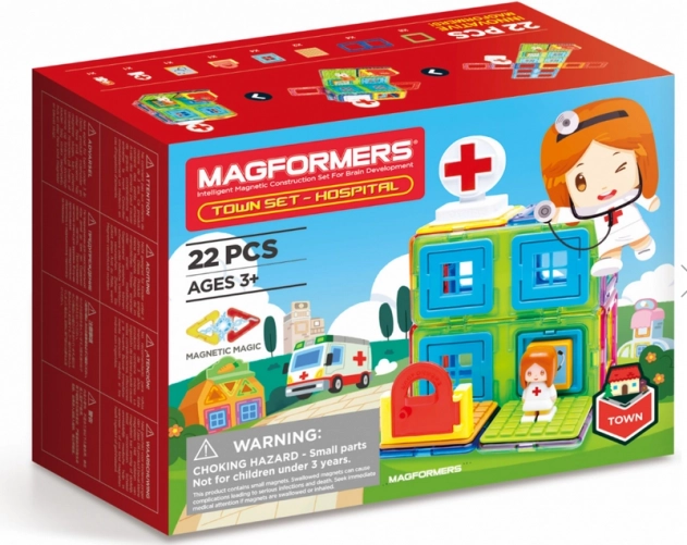 Magformers Städtchen: Krankenhaus - 22 Teile