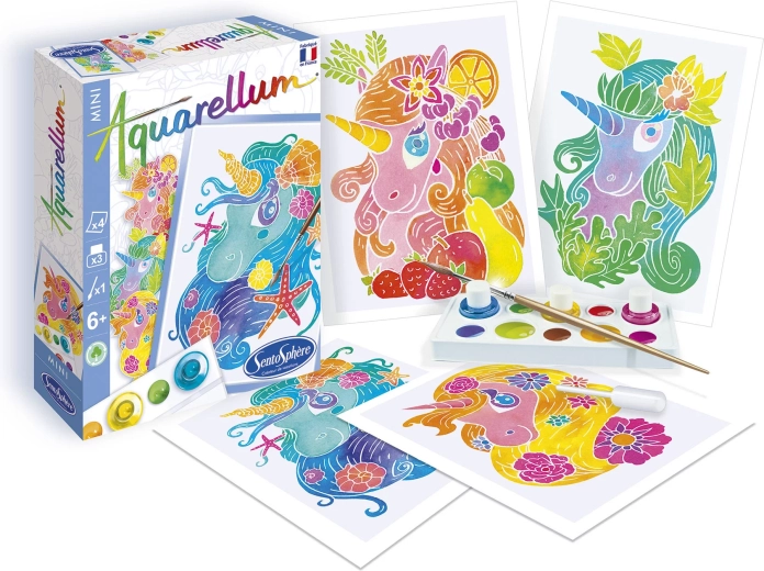 Sentosphere Aquarely mini Aquarell-Kreativset Einhörner