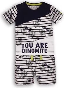 Dirkje Kinder-Zweiteiler-Set Sunny „You are dinomite“ navy-weiß