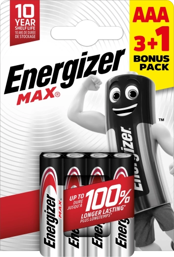 Energizer Max AAA Alkalibatterien 4 Stk. (3+1 gratis)