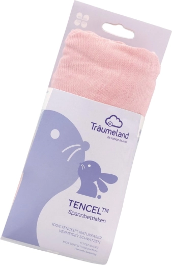 Träumeland Spannbettlaken Tencel 40 × 90 cm malve-rose