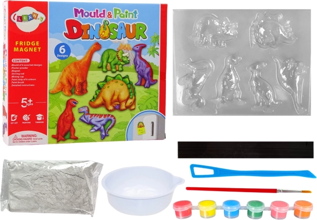 DIY-Set zum Malen von Dinosaurier-Gipsmagneten