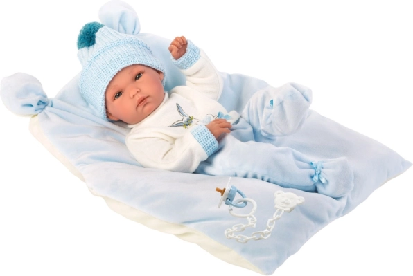 Llorens New Born Junge – realistische Puppe mit Ganzvinylkörper 35 cm