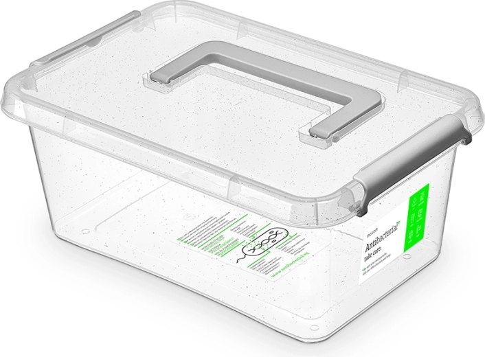 Antibakterielle Aufbewahrungsbox mit Deckel und Griff 4,5 l