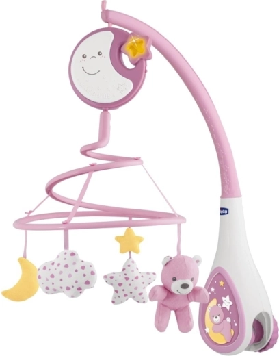 Chicco Next2Dreams 3-in-1 Musik-Mobile fürs Babybett mit Nachtlicht, rosa, 0M+