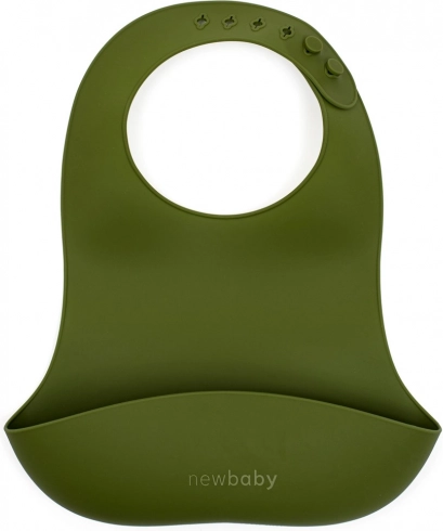 Silikonlätzchen New Baby olivgrün