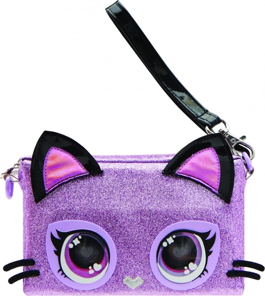 Interaktive Wristlet-Tasche PURSE PETS Purdy Purrfect – lila Katze mit LED-Augen