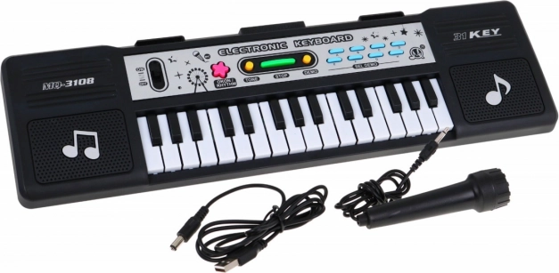 Elektronisches Kinder-Keyboard mit 31 Tasten, Mikrofon und Lernmodus