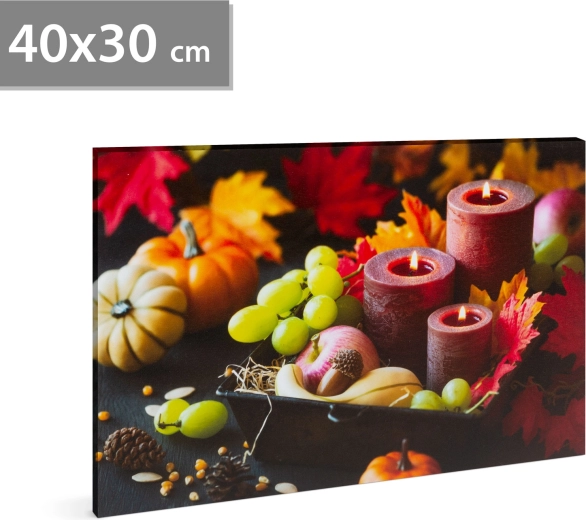 LED-Bild mit Kerzen, 40 × 30 cm