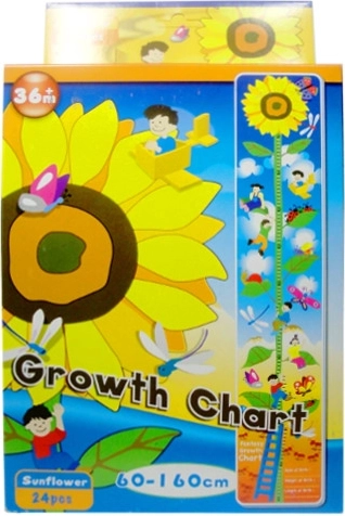 Schaumstoff-Puzzle Sonnenblume – Wachstumsmesser 24 Teile
