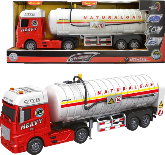 City Service Sattelzug mit Erdgas-Tankauflieger 1:12 mit Geräuschen und Lichtern