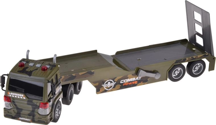 Transport-Lkw mit abnehmbarem Anhänger und Rampe