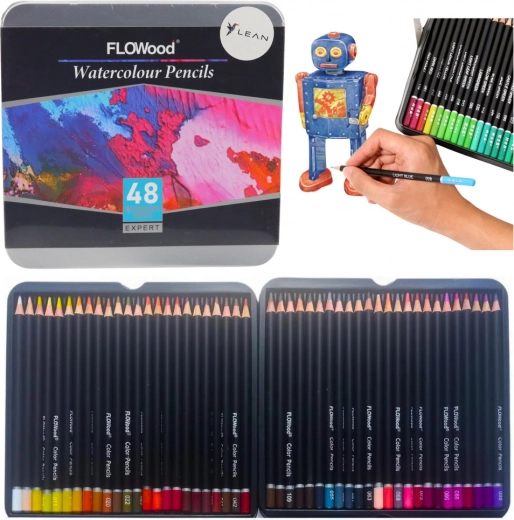 Aquarell-Künstlerfarbstifte 48 Farben im Metalletui