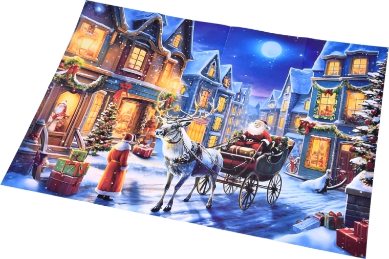 Großes Vintage-Poster mit Weihnachtsstimmung