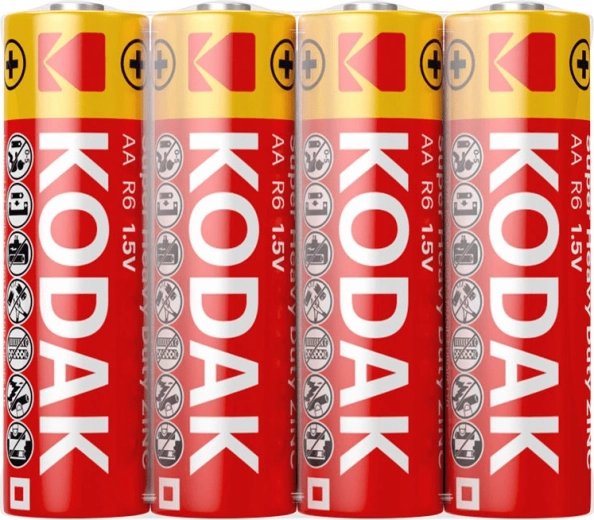 Kodak Heavy Duty Zink-Kohle AA (R6) Batterie, 4 Stk.