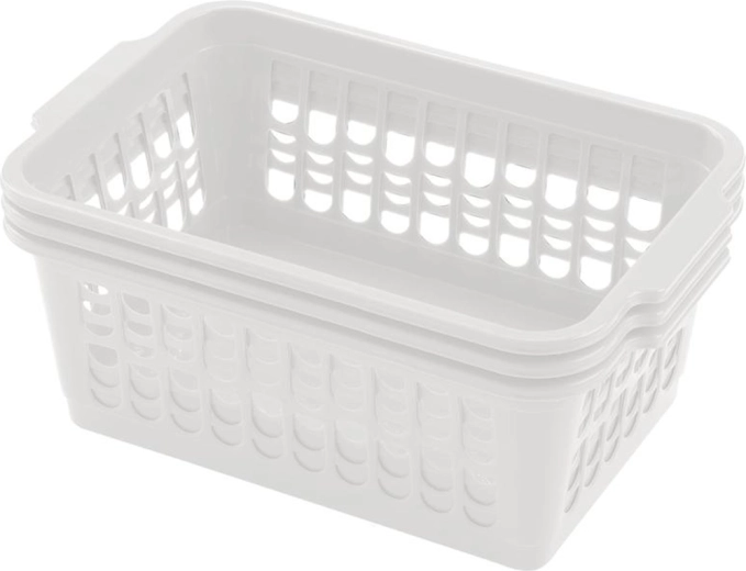 HEIDRUN Kunststoffkörbe 30 × 19,5 × 13 cm, Set mit 3 Stück, Farb-Mix