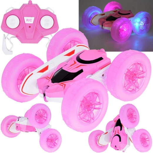 RC Stuntauto 360° mit leuchtenden Rädern – pink FLORID Rolling