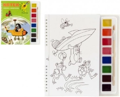 Malbuch mit Farben und Pinsel Der kleine Maulwurf und der Hubschrauber