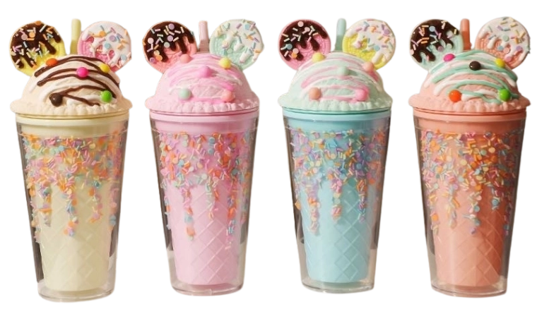 Becher mit Deckel und Strohhalm OREO 480 ml – mehrere Varianten