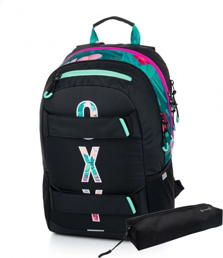 Schulrucksack und Federmäppchen OXY Sport Tropic – Set