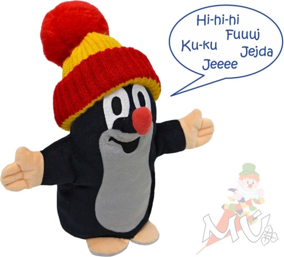 Sprechender Plüsch-Handpuppen-Maulwurf mit Geräuschen, 25 cm