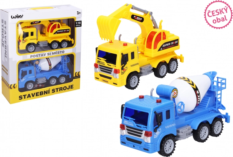 Baufahrzeuge und Verkehrszeichen 23 cm