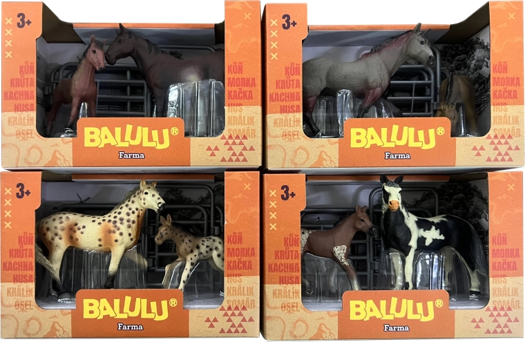 BALULU Spielset Pferd mit Fohlen, assortiert – 1 Stück