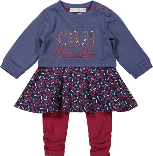 Dirkje Mädchen-Set Kleid und Leggings blau (Größe 62)