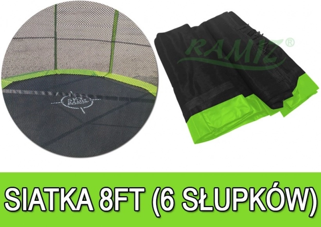 Schutznetz für Trampolin 244 cm (8 ft) mit 6 Tunneln SkyRamiz, grün