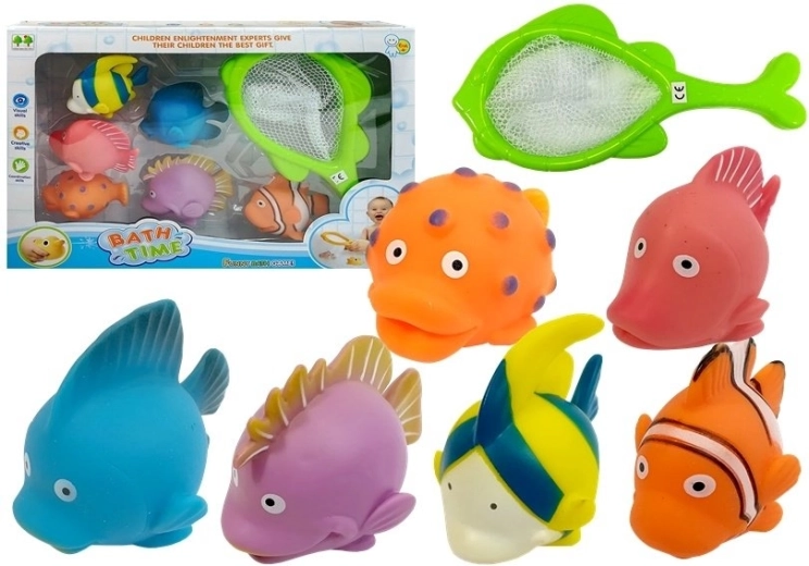 Set aus Gummifischen für die Badewanne