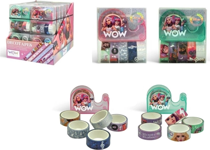 Dekorative Washi-Tapes WOW mit Tischabroller, Set mit 6 Stück