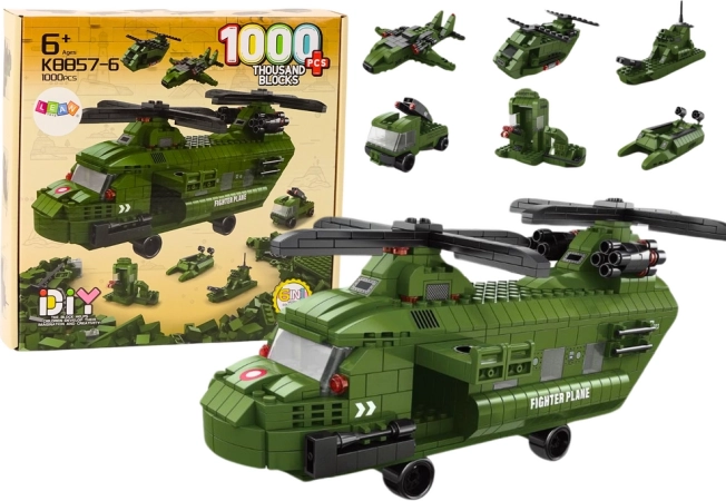 Militärgrüner Hubschrauber-Bausatz 1000 Stk.