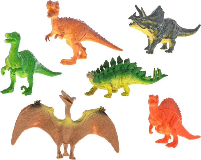 Sechs verschiedene Dinosaurier in einem Set