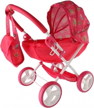 Tiefer rosa Puppenwagen